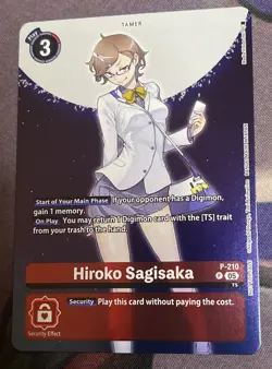 Digimon Card Game Box Promotion Card Hiroko Sagisaka P-210 Foil - Image 1