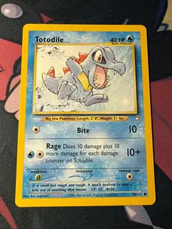 Pokemon TCG Totodile Neo Genesis Card 80/111 Unlimited Common #2 - Image 1