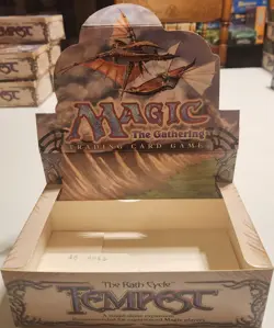 MTG: TEMPEST empty Booster Pack display box; minimal wear, NO CARDS, 1997 - Image 1