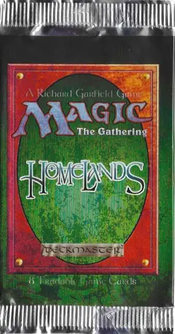 MTG: HOMELANDS empty Booster Pack wrapper; rear tears, NO CARDS, 1995 - Image 1