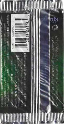 MTG: HOMELANDS empty Booster Pack wrapper; edge tears, NO CARDS, 1995 - Image 2