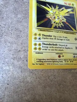 1999 Zapdos Holo Foil Pokemon TCG Base Set Unlimited Rare Card 16/102 HP - Image 5