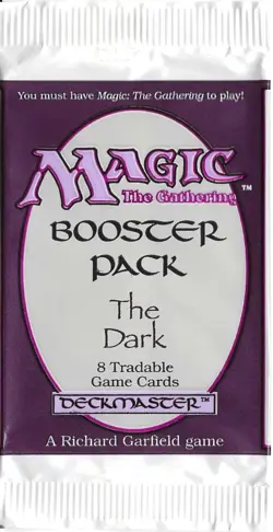 MTG: THE DARK empty Booster Pack wrapper; edge tears, NO CARDS, 1994 - Image 1