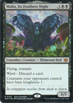 MTG: Bloomburrow: Foil Promo Pack Maha, Its Feathers Night: LP Condition - Image 1