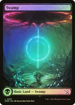 MTG FOIL Swamp 287 Full Art - March of the Machine #287 - Image 1
