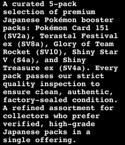 Premium Japanese Pokemon Booster 5 Pack Bundle 151 Shiny Star V Shiny Treasure X - Image 2