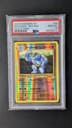 Machoke - 58/108 - Reverse Holo - XY Evolutions - 2016 - Pokemon - PSA 10 - Image 1