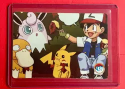 🔥 PIKACHU ASH PSYDUCK WIGGLY Pokemon Pocket Monsters Vending Prism Sticker NM - Image 2