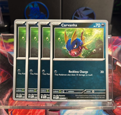 [4x Playset] Carvanha 060/094 ME02: Phantasmal Flames Pokemon TCG REVERSE HOLO - Image 1