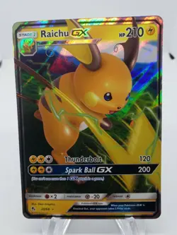 Raichu GX 20/68 Ultra Rare Pokemon Hidden Fates NM Full Art - Image 1