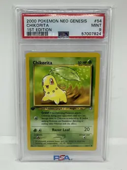 Pokemon Neo Genesis Chikorita and Bayleef - All 1st Edition PSA 9s - Image 1