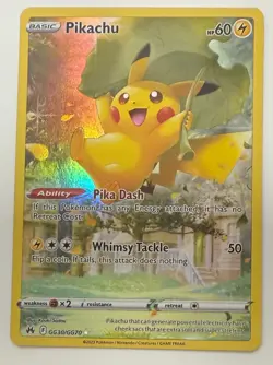 POKEMON TCG PIKACHU GG30/GG70 ZENITH CROWN RARE HOLO MINT FROM PACK TO SLEEVE - Image 1