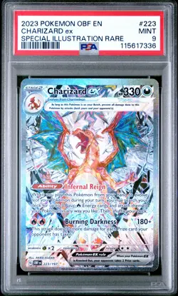 2023 POKEMON OBF EN-OBSIDIAN FLAMES SPECIAL ILLUSTRATION RARE CHARIZARD EX PSA 9 - Image 1