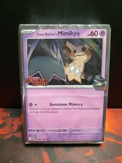 Pokemon Destined Rivals Team Rockets Mimikyu - STAMPED SEALED - Image 1