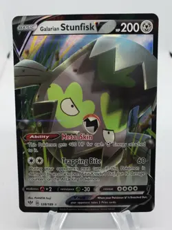 Galarian Stunfisk V 128/189 Holo Ultra Rare Darkness Ablaze Pokemon TCG NM - Image 1