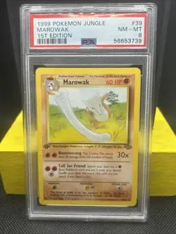 1999 Pokemon Jungle 1st Edition Marowak 39/64 PSA 8 NM-MT - Image 1