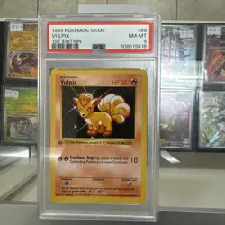 1999 POKEMON GAME 68 VULPIX SHADOWLESS NEAR MINT-MINT PSA 8 - Image 1
