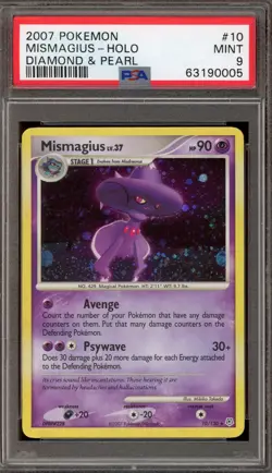 Pokemon Mismagius Diamond & Pearl Holo Rare #10 PSA 9 Mint - Image 1