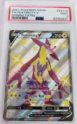 2021 Pokemon SWSH Toxtricity V Shining Fates Full Art #SV112 PSA 9 Mint USA - Image 1