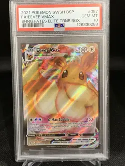 2021 POKEMON SWSH BLACK STAR PROMO #087 FULL ART/EEVEE VMAX PSA 10 - Image 1