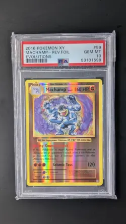 Machamp - 59/108 - Reverse Holo - XY Evolutions - 2016 - Pokemon - PSA 10 - Image 1