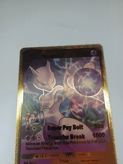 Mewtwo V Ultra Rare Gold Metal Fan Art Display Card 030/078 NM/M - Image 4