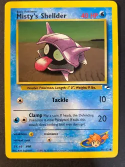 Misty's Shellder 89/132 Gym Heroes Common Pokemon TCG Card - Near Mint - Image 1
