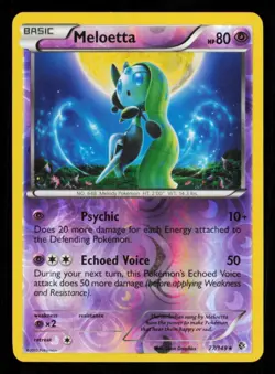 Pokemon Card Meloetta 77/149 Boundaries Crossed Rare LP Reverse Holo BW 2012 - Image 1