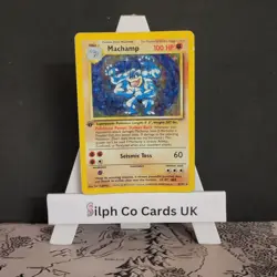 Machamp 8/102 Base Set Holo Rare Pokemon Card WOTC - Image 1
