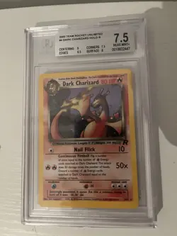 Pokemon Card WOTC Dark Charizard 4/82 Holo Base Set Rare Vintage Beckett 7.5 - Image 1