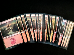 MTG J8 - 25 SAME ART FOIL BASIC LAND DMU #272 SEB McKINNON MOUNTAIN MATCHED SET - Image 1