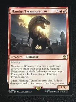 MTG Universes Beyond: Doctor Who Flaming Tyrannosaurus 0085 NM Rare - Image 1