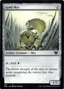 MTG Gold Myr (153) | LP | Commander: Kamigawa: Neon Dynasty {NEC} - Image 1
