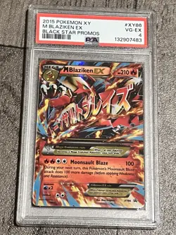 Pokemon Rare Black Star Promo Mega M Blaziken EX XY86 Full Art Holo 2015 PSA 4 - Image 1