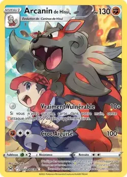 Carte Pokemon Francaise Arcanin de Hisui TG08 Ultra Rare - EB 11 - Image 1