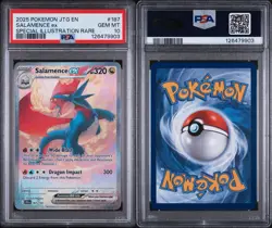 2025 POKEMON JOURNEY TOGETHER SPECIAL ILLUSTRATION RARE #187 SALAMENCE EX PSA 10 - Image 3