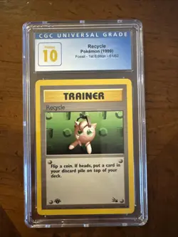 1999 Pokemon Fossil Recycle 61/62 1st Edition Base Set CGC 10 Pristine - Image 1