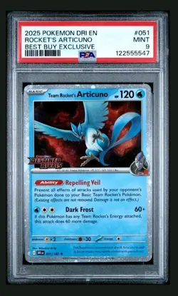 Team Rockets Articuno Best Buy Exclusive PSA 9 2025 Pokemon Stamped Promo - Image 1
