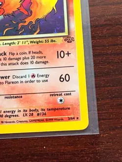 Pokemon TCG Flareon Rare Holo Card #3/64 Jungle - Image 5