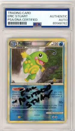 PSA Eric Stuart Signed Politoed 7/95 Unleashed Reverse Holo Pokemon TCG 2010 - Image 1
