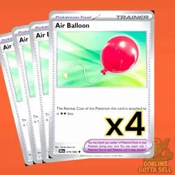4x Air Balloon 079/086 Black Bolt English Pokemon Card Non Foil x3 - Image 1