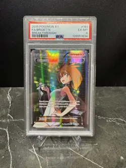 2015 POKEMON XY BREAKTHROUGH #161 FULL ART/BRIGETTE PSA 6 - Image 1