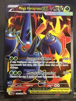 Pokemon Mega Heracross EX 108/094 Phantasmal Flames SR Full Art English Card TCG - Image 1
