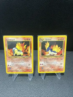 Cyndaquil 56/111 Quilava 46/111 Neo Genesis Pokemon Card LP - Image 1