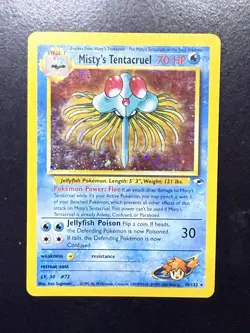 2000 Misty's Tentacruel 10/132 Holo Rare Gym Heroes Pokemon Card - LP - Image 1