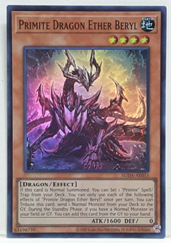 Yugioh Asian-English Primite Dragon Ether Beryl SUDA-AE015 Super Rare - Image 1