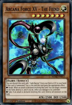 Arcana Force XV - The Fiend - Super Rare 1st Edition MZMI-EN015 - NM - YuGiOh - Image 1