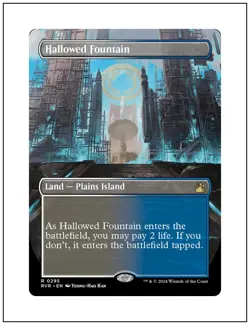 1x Hallowed Fountain, Borderless Art, Ravnica Remastered Magic MTG NM - Image 1