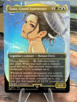 Yuna, Grand Summoner Promo 0001 Final Fantasy Mtg Borderless Foil - Image 1