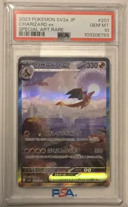 PSA 10 Gem Mint Charizard SAR Ex 201/165 Sv2a: Pokemon Card 151 Holo (Japanese) - Image 1